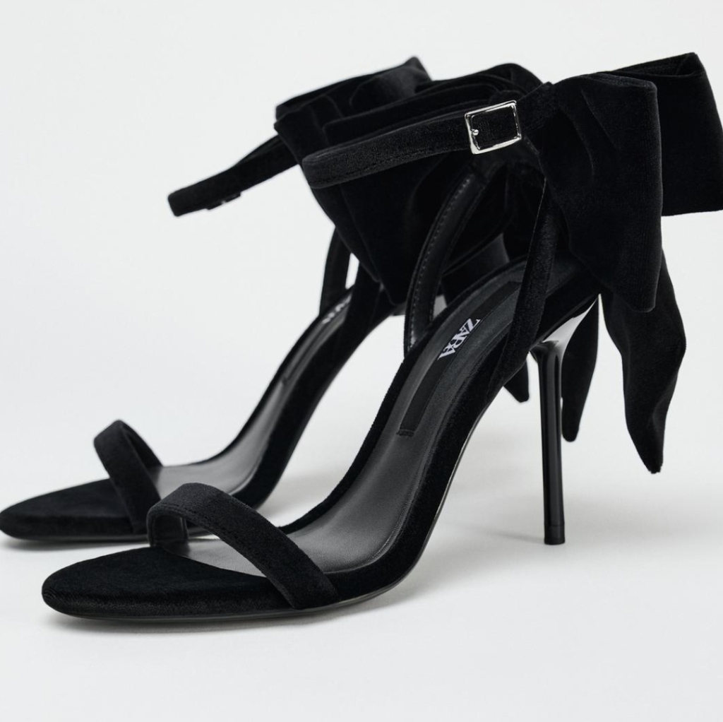 Zara Heeled Sandals With Maxi Bow